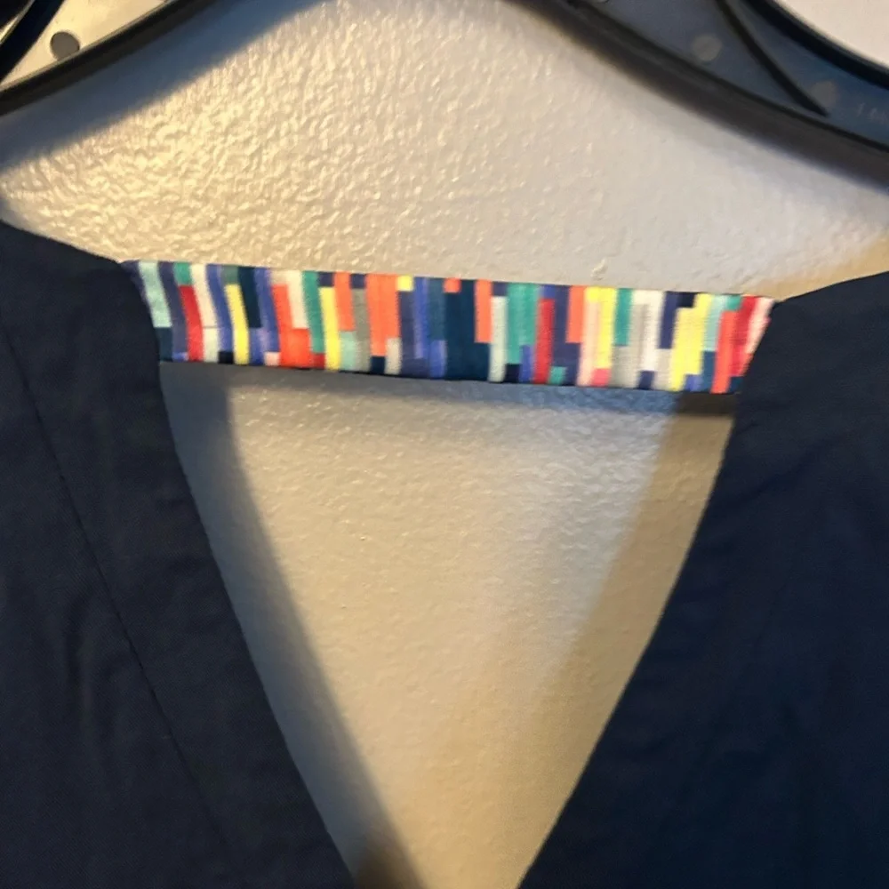 Skunkfunk dress - navy blue sleeveless button front w/pockets - Picture 10 of 11